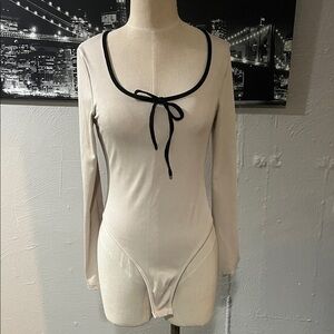 Elegant Cream Long Sleeve Bodysuit